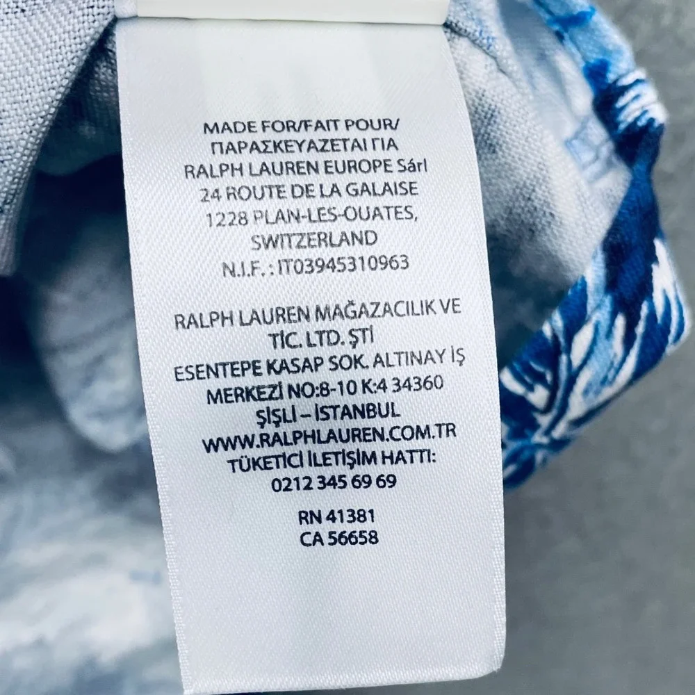 Polo Ralph Lauren Men Shirt Cotton Tropical Island Blue XXL Classic Fit Hawaiian